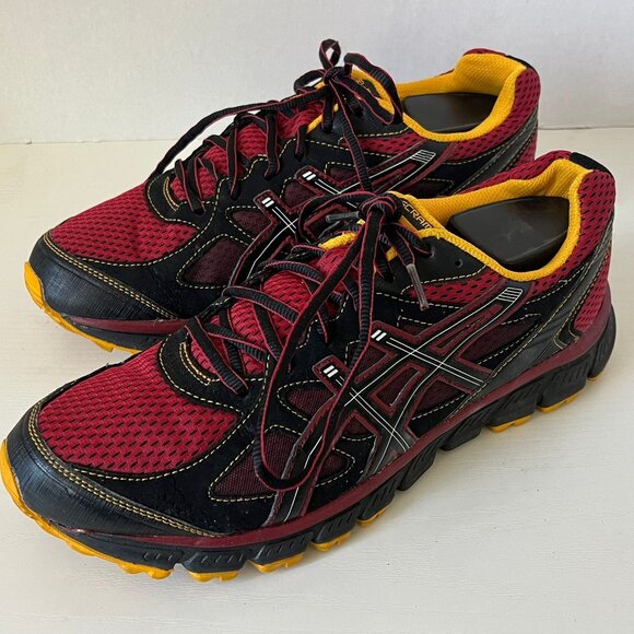 ASICS Gel-Scram Trail Running Shoes – Black/Red/Yellow – Men's Size 9.5 - Picture 3 of 5